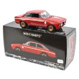 Minichamps 1:18 scale Alfa Romeo GTA 1300 Junior 1972. In red with white flash and Alfa cloverleaf