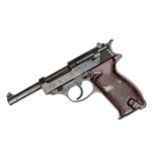 A good WWII 9mm Walther P38 semi automatic pistol, number 352l, with maker’s code “byf/43” (Mauser