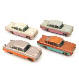 4 Matchbox Series. Ford Zodiac in metallic pale metallic mauve upper with orange lower, green