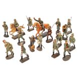 17 Lineol, Elastolin etc composition German toy soldiers. Most pre WW11 infantry, including 2