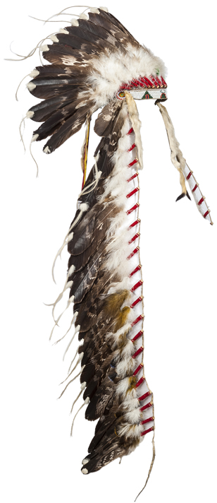 An impressive North American Plains Indian, possibly Sioux or Cheyenne, full length “double