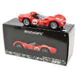 Minichamps 1:18 scale Maserati Tipo 61-Times/Mirror GP-1960. In Italian racing red livery, ‘Driver