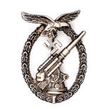 A Third Reich Luftwaffe Ground Combat badge, zinc construction, (separately fitted eagle missing),