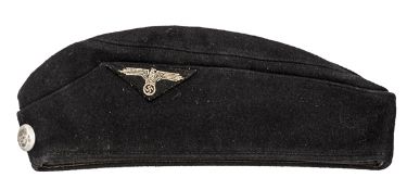 A very scarce Third Reich OR’s Allgemaine SS black feldmutze complete with death’s head button and