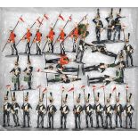 32 white metal soldiers. 25 17th Lancers - 8 musicians, 2 officers, 1 standard bearer and 14 other