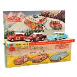 A scarce Corgi Toys Gift Set. No.38 Comprising a B.M.C. Mini Cooper-S in red with white roof and red