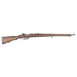 An 8mm Austro Hungarian M95 Mannlicher straight pull bolt action rifle, number 7465C, the breech