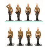 31 white metal soldiers. 10 British army Boer War infantry in khaki foreign service uniform,