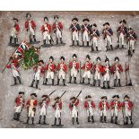 29 white metal soldiers. American War of Independence troops.  Comprising – 10 Grenadier privates