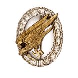 A scarce Third Reich Luftwaffe Paratrooper’s badge, retaining all its gilt and silvered finish, 2