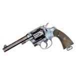 A 6 shot .455” Eley Colt New Service revolver,   number 73667, with London proofs, chequered hard