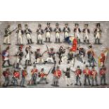 30 white metal soldiers. Waterloo period infantry comprising 7 Napoleons Old Guard, in varying