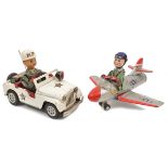 2 battery powered Japanese produced American style toys. An ‘X.27’ US Airforce jet in metallic