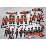 26 white metal soldiers. Indian soldiers. Comprising 6 in blue tunics, one standard bearer and 5