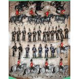 31 white metal soldiers. 14 British Napoleonic period rifle regiment, 2 Officers and 12 other ranks.