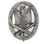 A Third Reich General Assault badge, good quality grey finish, flat back. VGC Plate 12