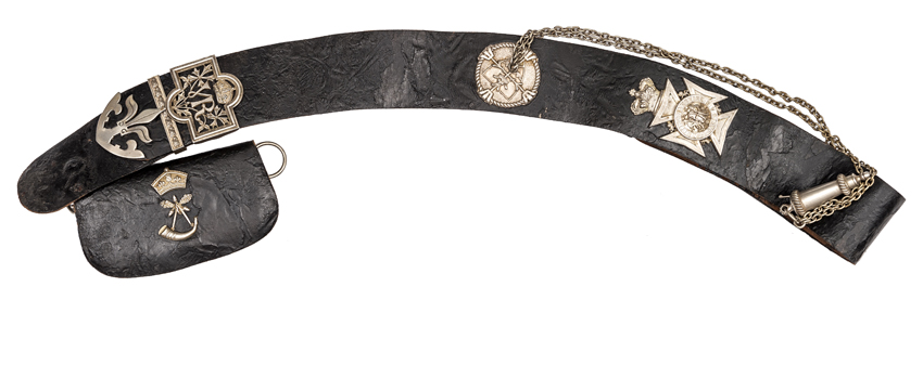 A Victorian officer’s shoulder belt and pouch of the 1st Nottinghamshire Rifle Volunteer Corps,