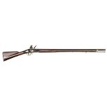 A 10 bore India pattern Brown Bess flintlock musket, 55” overall, barrel 39” with Tower proofs,