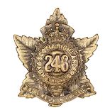 A C.E.F. cap badge of the 246th Bn (246A). GC Plate 3