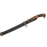 A Soviet Russian cavalry sword shasqua, d 1934,  curved, fullered blade 32”, various stamps at forte