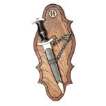 A scarce Third Reich Model 1936 SS dagger with chains,  8¾” blade etched “Meine Ehre Heist Treue”,