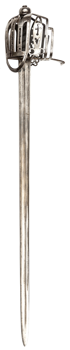 A good fine Scottish basket hilted backsword,                 c 1740, the single edged double