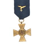 A Third Reich Luftwaffe Long service cross 1st class, with ribbon including eagle and swastika. GC