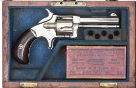 A cased 5 shot .32” rimfire Wesson & Harrington single action pocket revolver, number 1365, 6½”
