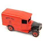 Dinky Toys Royal Mail Van (34B). A late example in red with bonnet and front wings in black, with
