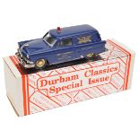 Durham Classics 1:43 scale white metal model. 1954 Ford Courier Sedan Delivery in dark blue ‘AVRO