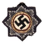 A scarce Third Reich German cross in silver, Type B,  cloth issue for service wear. GC (one tip of