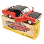 French Dinky Toys Opel Commodore (1420). In red with black roof, bonnet and interior. Silvered