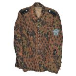 A very scarce Third Reich S D Jagdverband pea camouflage jacket, rank of Sturmann, SD shoulder