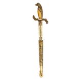 A Spanish dress dagger,  DE blade 7¼”, marked “Toledo” and “Patente No 20613. Permejo” at forte,