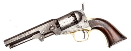 A 6 shot .31” Colt Model 1849 Pocket percussion revolver,  barrel 5” with New York, US America