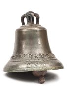 An interesting Bristol chapel ? bell, cast with inscription in capital letters around the top
