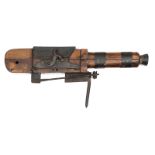A good 19th century gamekeeper’s percussion alarm gun,  21½” overall with steel “blunderbuss”