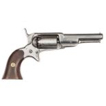 A 6 shot .28” Whitney “Root” model SA pocket percussion revolver,  7¾” overall, barrel 3½”, number