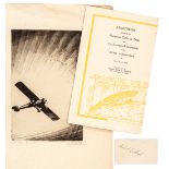 Items relating to Lindbergh’s first solo crossing of the Atlantic, 1927,  comprising: folding menu