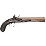 A 24 bore John Manton flintlock duelling pistol number 3618 (1801),  15½” overall, well rebrowned