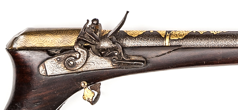 An above average Indian 40 bore flintlock rifle from Sind, 59” overall, the deeply rifled 43¾” - Image 2 of 2