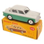 Dinky Toys Singer Gazelle (168) in light grey and green with spun wheels. Boxed, minor wear. Vehicle