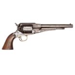 A 6 shot .44” Remington New Model Army percussion revolver,  number 62334, with walnut grips, the