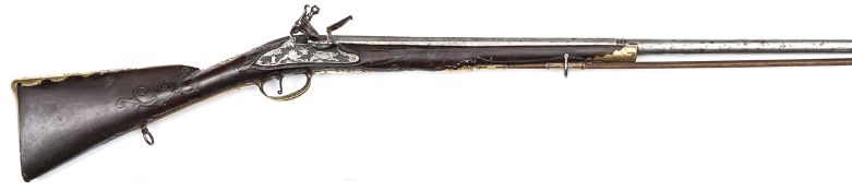 A good rare 20 bore Russian flintlock fowling piece, c 1740, 56” overall, 2 stage barrel 41”,
