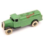 Dinky Toys 24 series tank wagon (25d). A type 1 example in green ‘Wakefield Castrol Motor Oil’