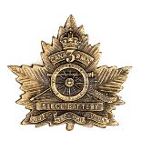 A C.E.F. cap badge of the 3rd Siege Battery (150.1.3B), GC. Plate 3