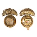 2 Irish all brass cap badges: R Inniskilling and R Munster Fus. GC Plate 2