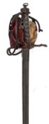 An 1828 pattern Highland officer’s broadsword, double fullered blade 32½”, regulation steel basket