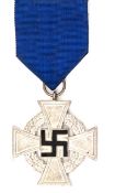A Third Reich Faithful Service cross, second class,  with ribbon. GC Plate 11