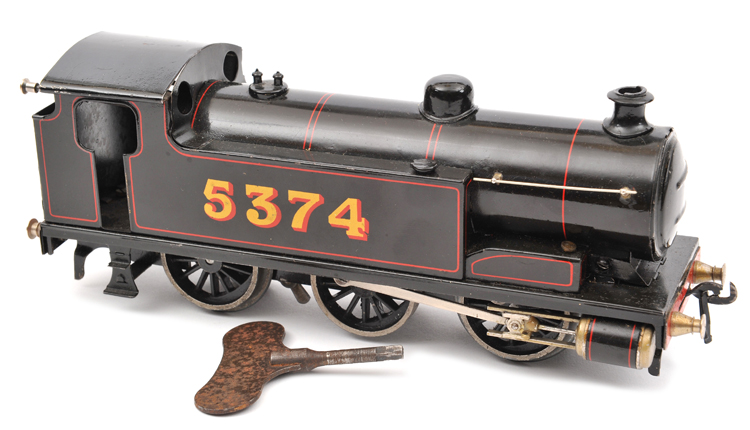 A Bassett-Lowke O gauge clockwork freelance 0-6-0 tank locomotive. An example in red lined black - Image 2 of 2